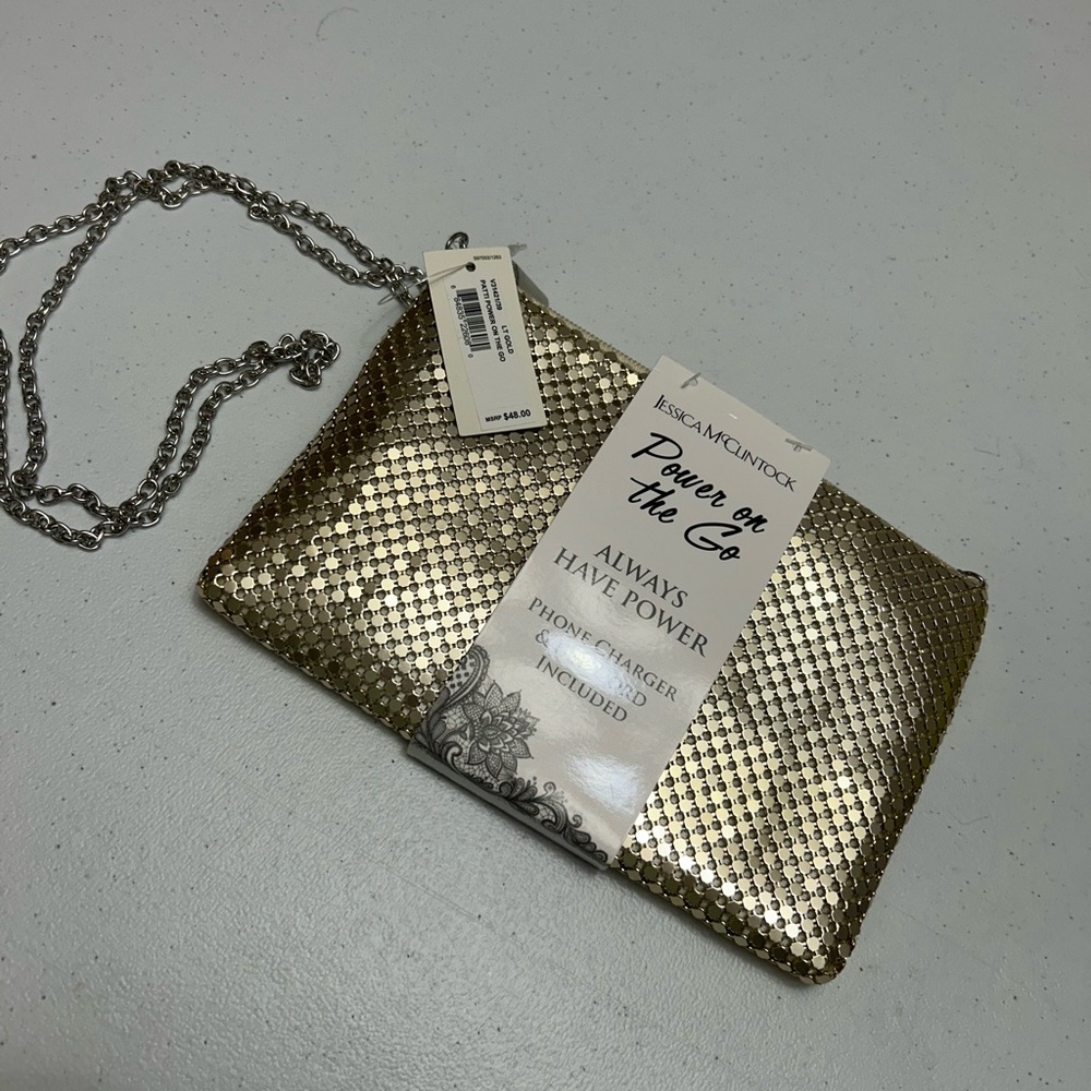 Isaac Mizrahi Gold Clutch with Shimmery Finish